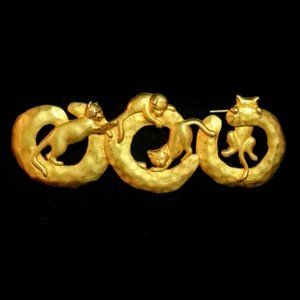 4 Fun Kitties/mouse brooch by JJ (Jonette Jewelry)